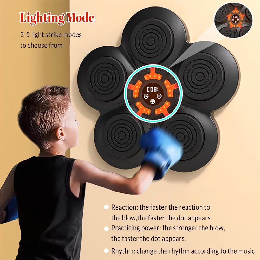 Music Boxing Machine, Smart Music Boxing, Wall-Mounted Smart Bluetooth Music Boxing Trainer, Suitable for Home, Indoor and Gym