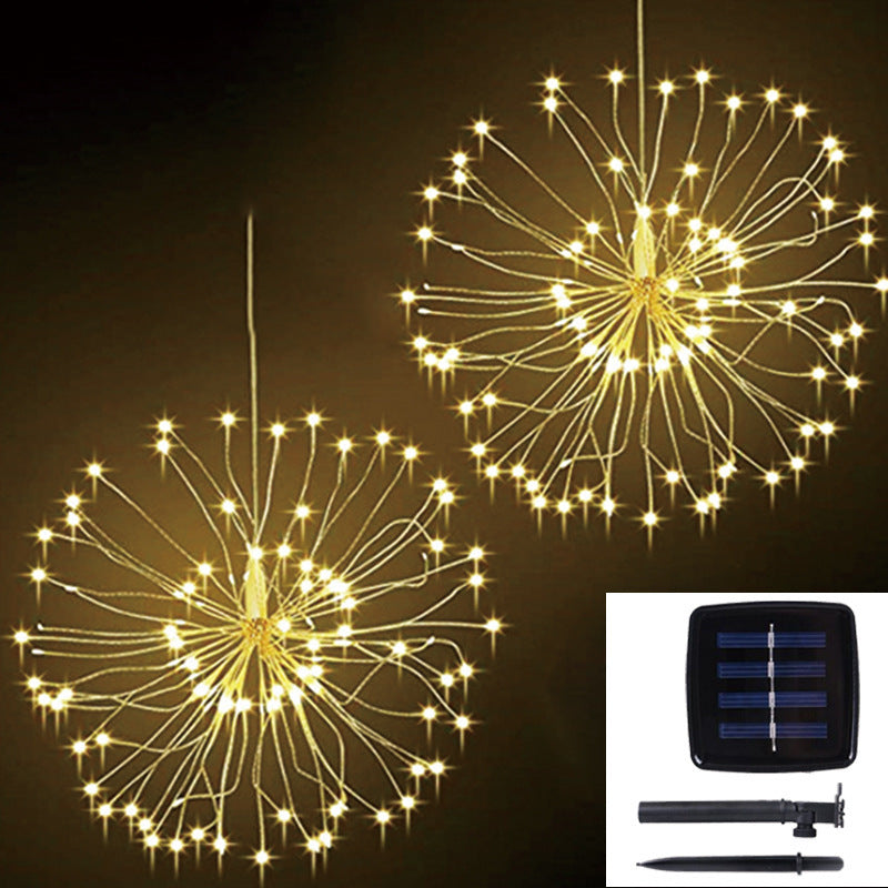 Solar-Powered Battery Box Firework Lights - Eight Functions