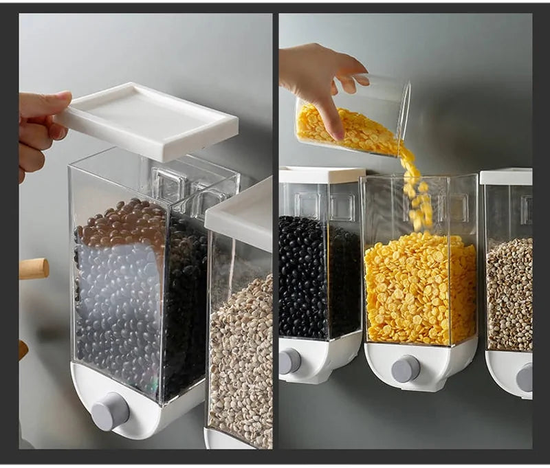 Wall-Mounted Multi-Grain Sealed Jars